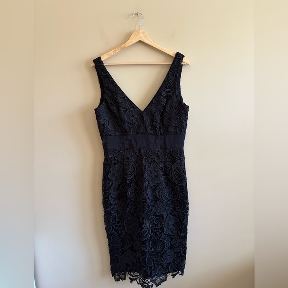 Adrianna Papell Black Lace Midi Dress, Formal Dress, Women’s Size 10 - Picture 3 of 7